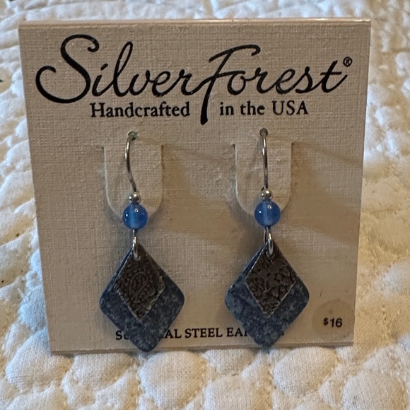 Silver Forest Jewelry - Silver Forest Blue Bead and Silver Earrings